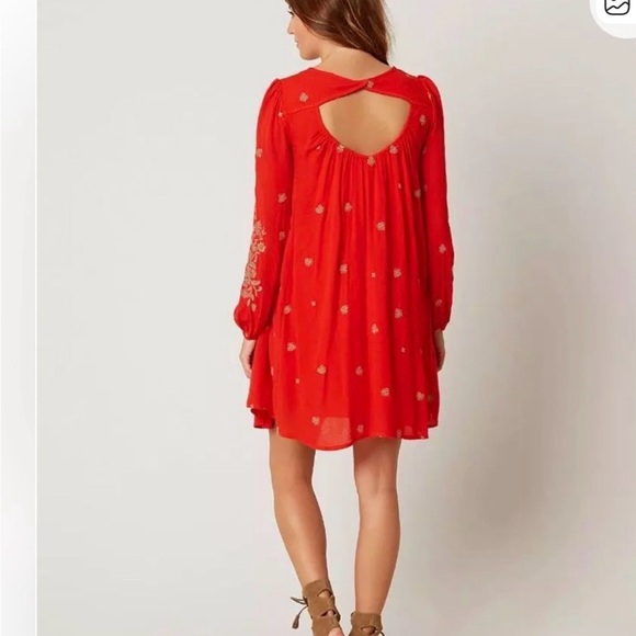 Free People Red Floral Dress - Picture 4 of 7